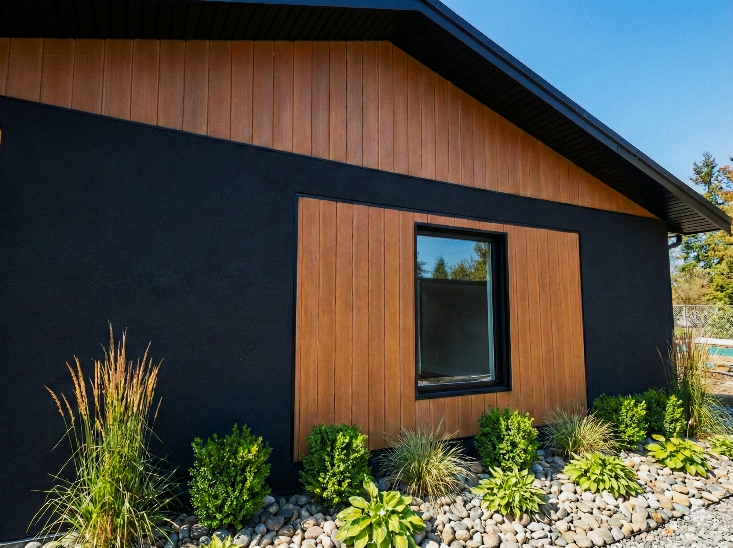 Faux wood finish detail on a Sarasota County exterior